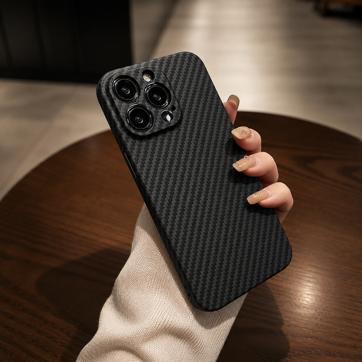 Premium iPhone Case MagSafe Compatible Camera Lens Protection Carbon Fiber Ultra Thin Protective Cover Anti Fingerprint Non Slip Design