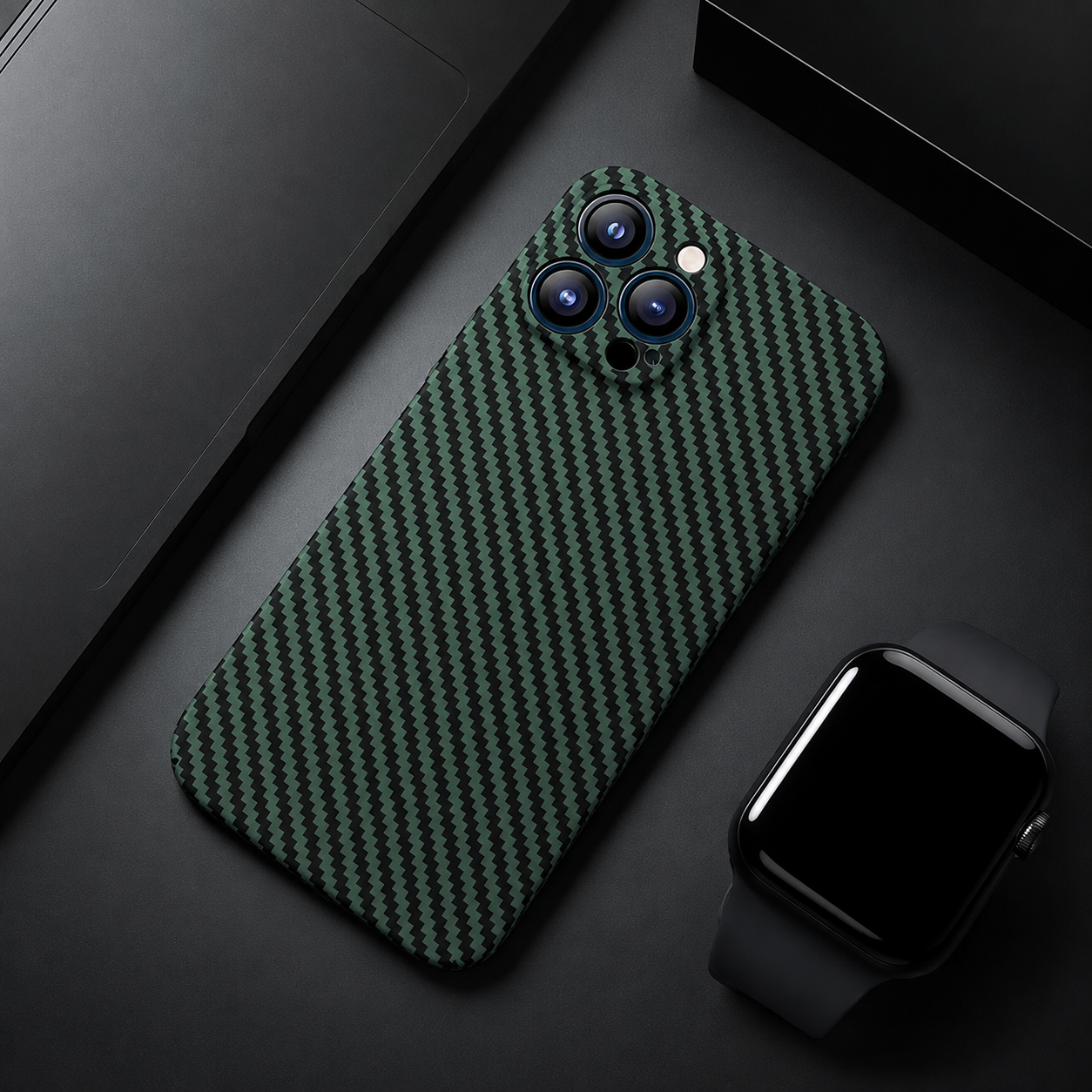 Premium iPhone Case MagSafe Compatible Camera Lens Protection Carbon Fiber Ultra Thin Protective Cover Anti Fingerprint Non Slip Design