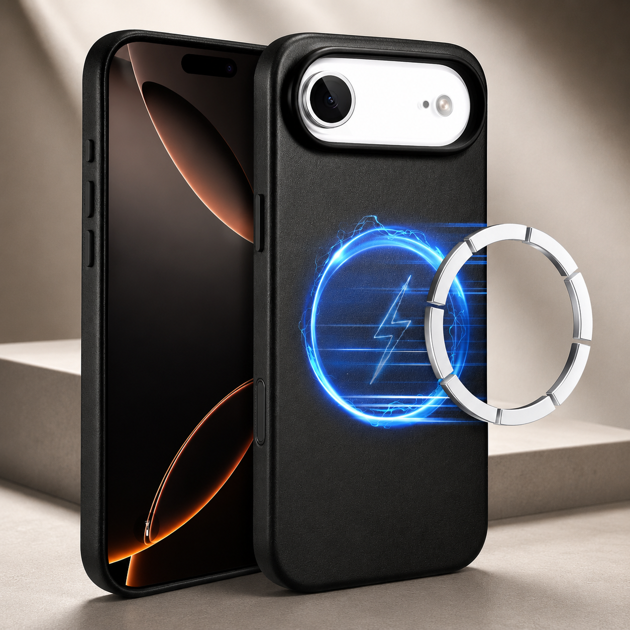 Premium iPhone Case MagSafe Compatible Camera Lens Protection Genuine Leather Shockproof Full Coverage Cover Anti Fingerprint Non Slip Wireless Charging Design
