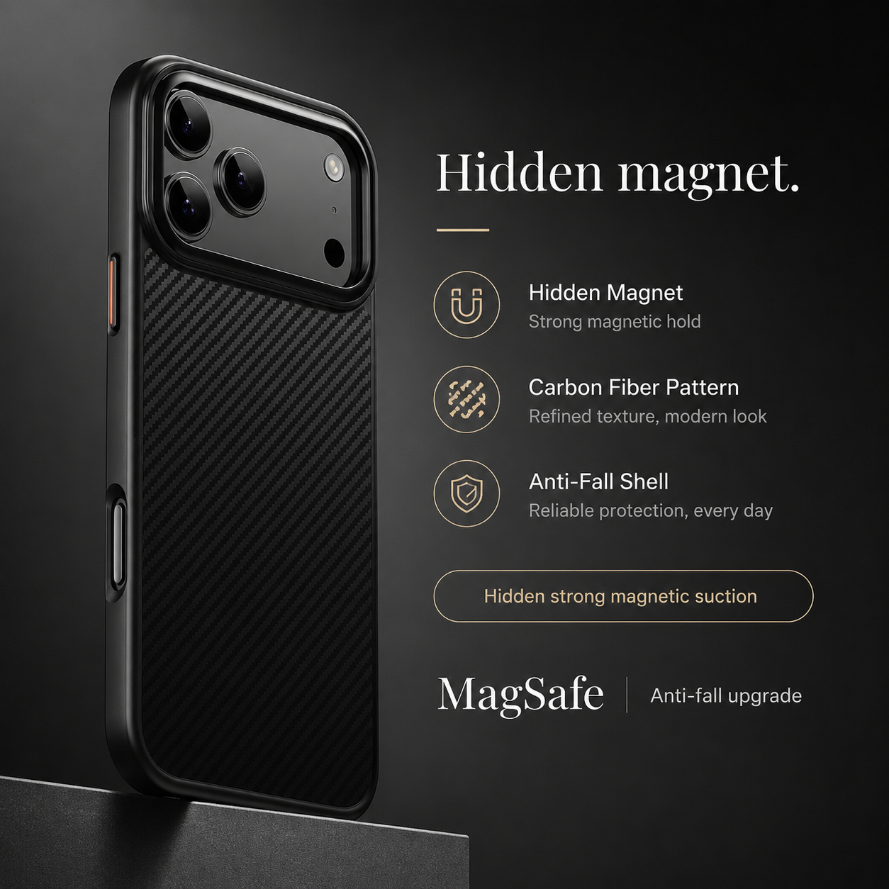 Premium iPhone Case MagSafe Compatible Camera Lens Protection Kevlar Aramid Fiber Cover Carbon Fiber TPU PC Shockproof Anti Fingerprint Lightweight Design
