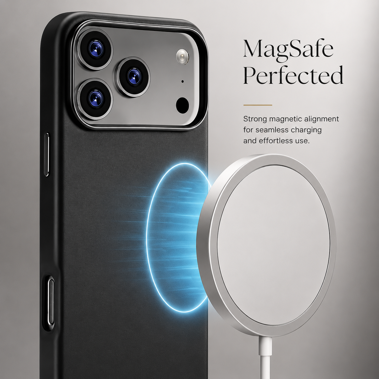 Premium iPhone Case MagSafe Compatible Camera Lens Protection Leather Magnetic Cover Full Protection Artificial Leather Anti Fingerprint Wireless Charging Design