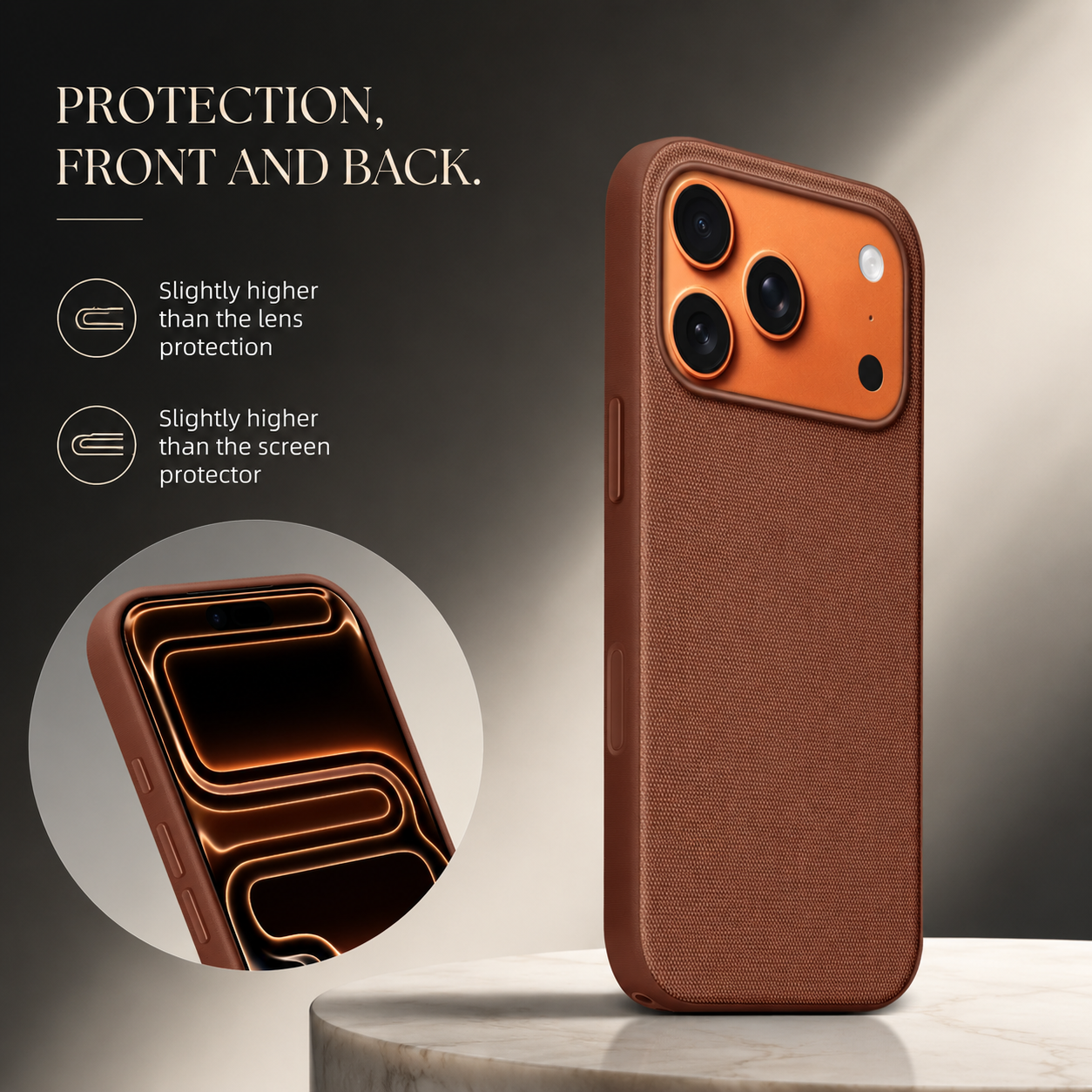 Premium iPhone Case MagSafe Compatible Camera Lens Protection Magnetic Business Cover Polyester Fiber Full Coverage Wireless Charging Design