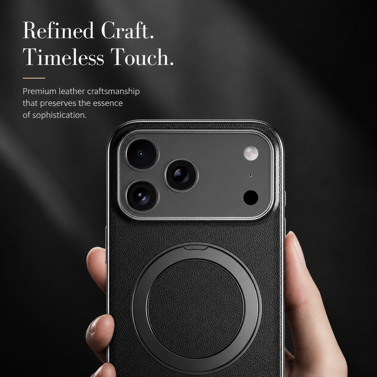 Premium iPhone Case MagSafe Compatible Camera Lens Protection Magnetic Leather Ring Holder Shockproof Back Cover Wireless Charging Protective Design