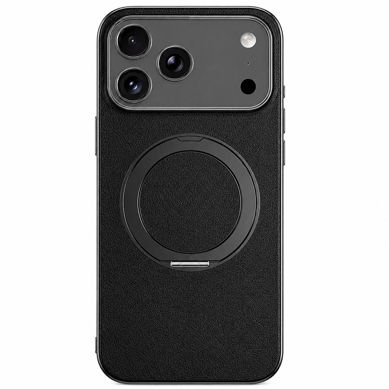 Premium iPhone Case MagSafe Compatible Camera Lens Protection Magnetic Leather Ring Holder Shockproof Back Cover Wireless Charging Protective Design
