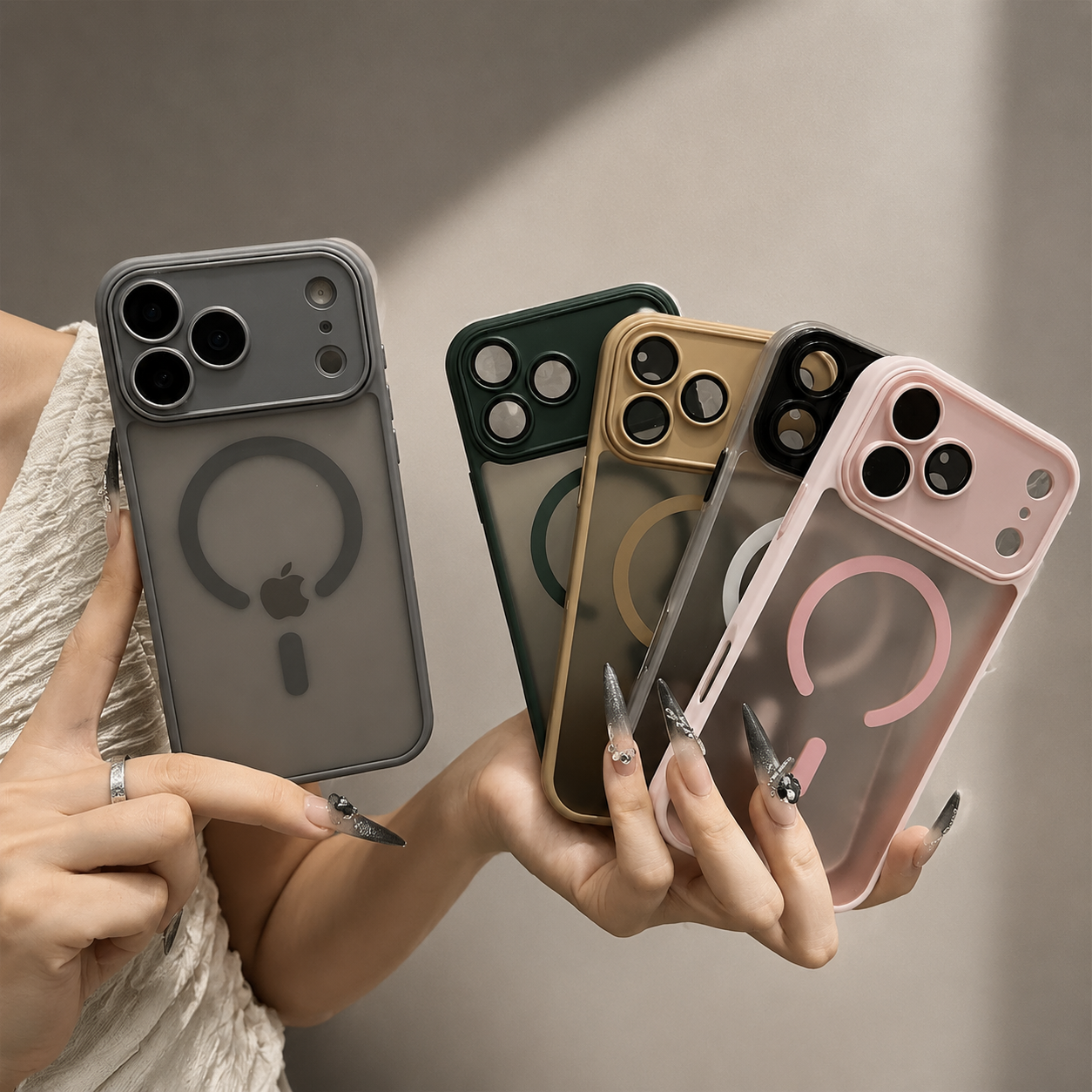 Premium iPhone Case MagSafe Compatible Camera Lens Protection Matte Translucent Cover Shockproof PC TPU Hybrid Design Anti Fingerprint Wireless Charging