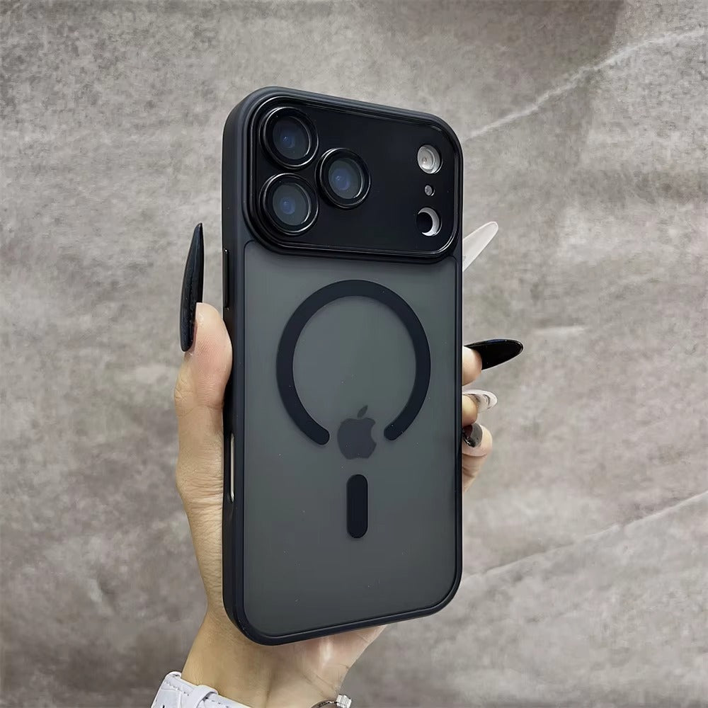 Premium iPhone Case MagSafe Compatible Camera Lens Protection Matte Translucent Cover Shockproof PC TPU Hybrid Design Anti Fingerprint Wireless Charging