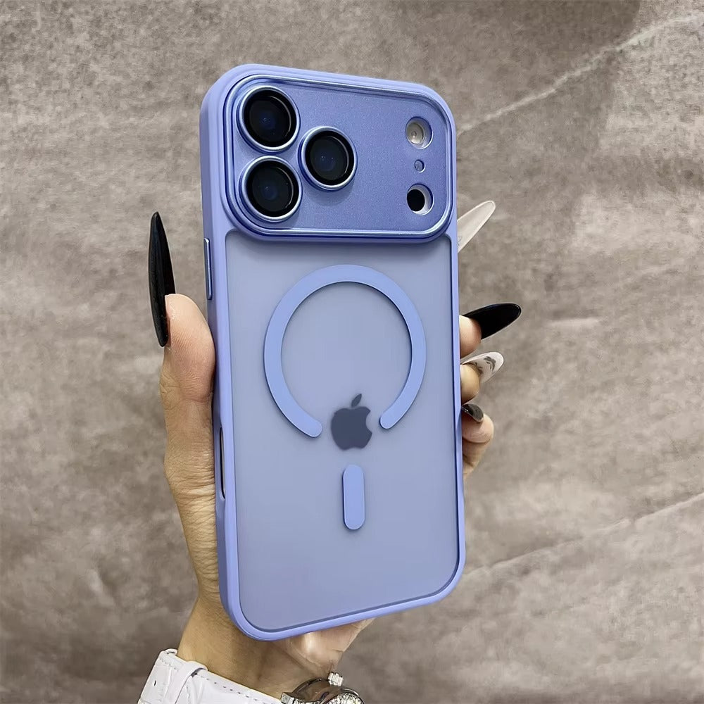 Premium iPhone Case MagSafe Compatible Camera Lens Protection Matte Translucent Cover Shockproof PC TPU Hybrid Design Anti Fingerprint Wireless Charging
