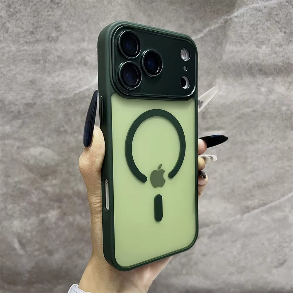 Premium iPhone Case MagSafe Compatible Camera Lens Protection Matte Translucent Cover Shockproof PC TPU Hybrid Design Anti Fingerprint Wireless Charging