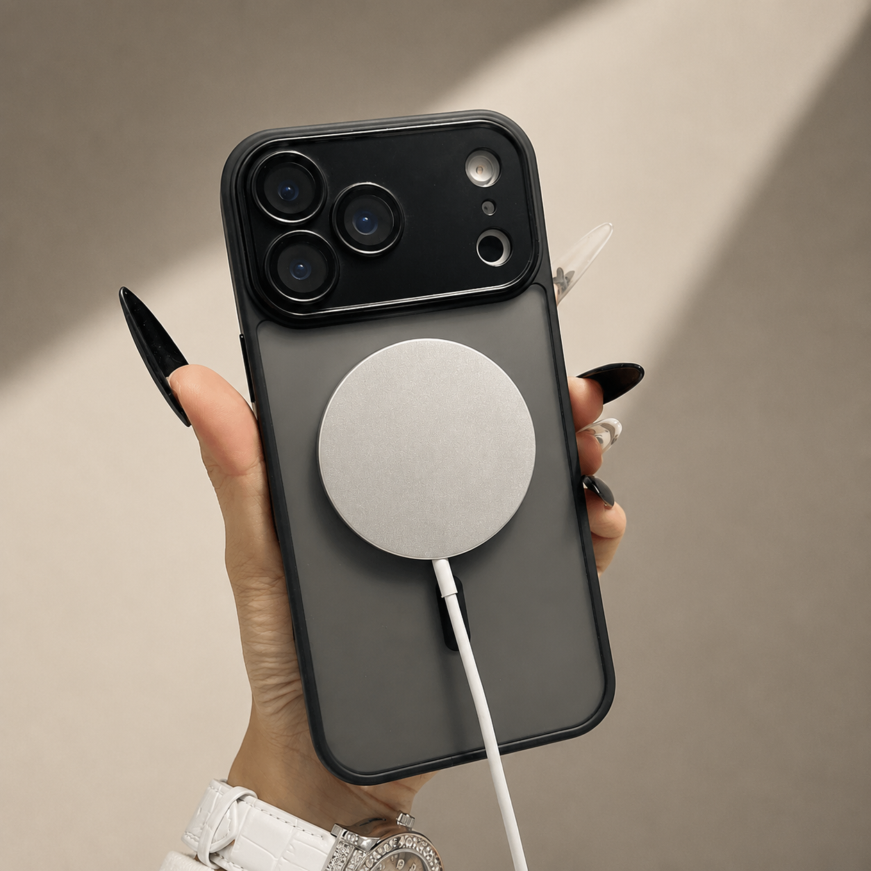 Premium iPhone Case MagSafe Compatible Camera Lens Protection Matte Translucent Cover Shockproof PC TPU Hybrid Design Anti Fingerprint Wireless Charging