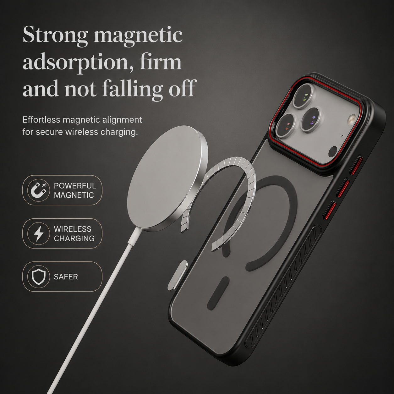 Premium iPhone Case MagSafe Compatible Camera Lens Protection Matte Transparent Cover Shockproof PC TPU Hybrid Design Anti Fingerprint Wireless Charging