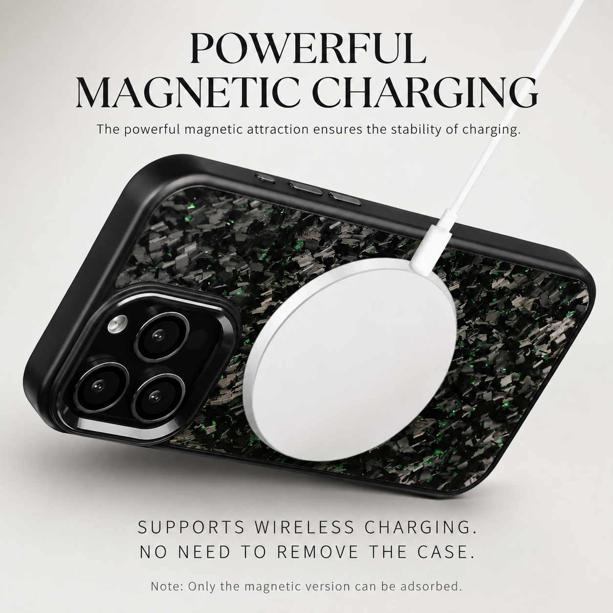 Premium iPhone Case MagSafe Compatible Camera Lens Protection Real Forged Carbon Fiber Cover Shockproof Dual Layer Full Coverage Metal Button Design