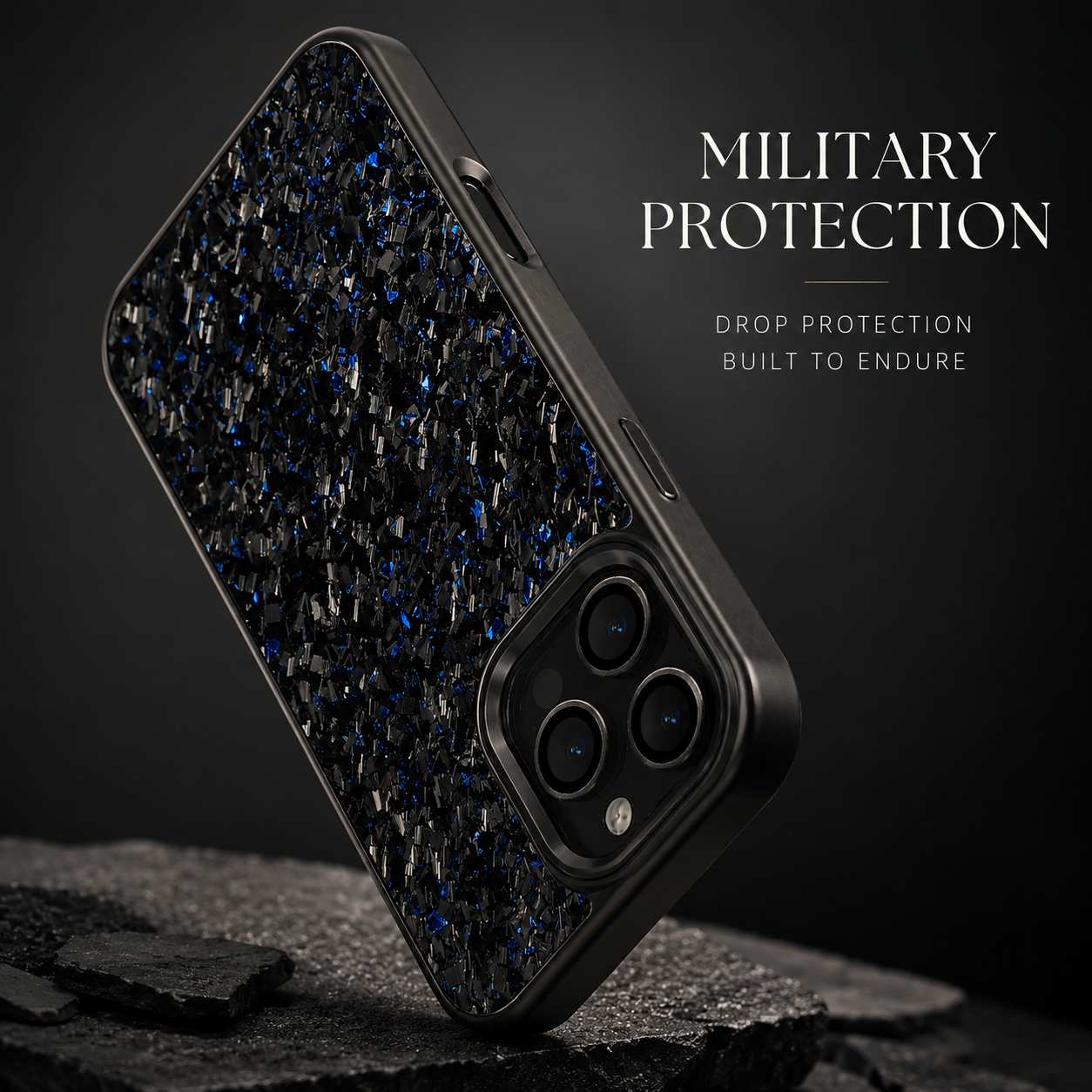Premium iPhone Case MagSafe Compatible Camera Lens Protection Real Forged Carbon Fiber Cover Shockproof Dual Layer Full Coverage Metal Button Design
