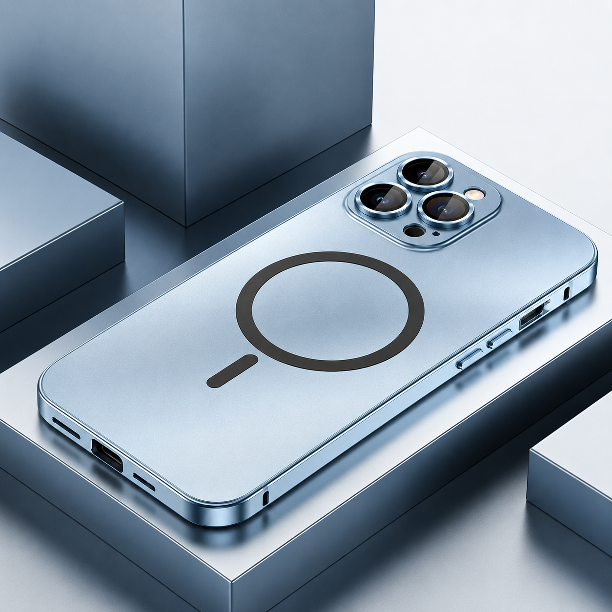 Premium iPhone Case MagSafe Compatible Camera Lens Protection Shockproof Cover Aluminum Alloy Magnetic Wireless Charging Full Coverage Matte Anti Fingerprint Design