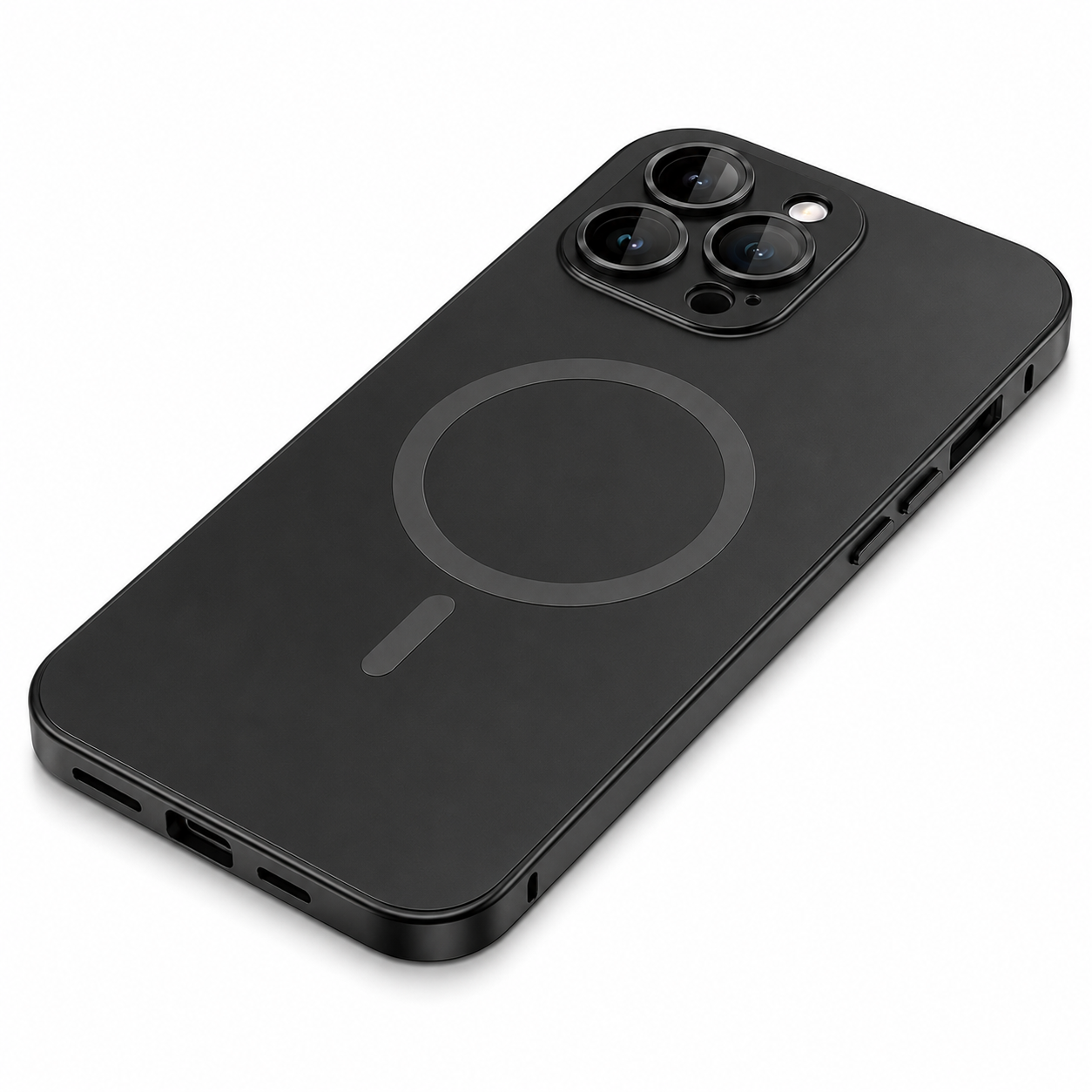 Premium iPhone Case MagSafe Compatible Camera Lens Protection Shockproof Cover Aluminum Alloy Magnetic Wireless Charging Full Coverage Matte Anti Fingerprint Design