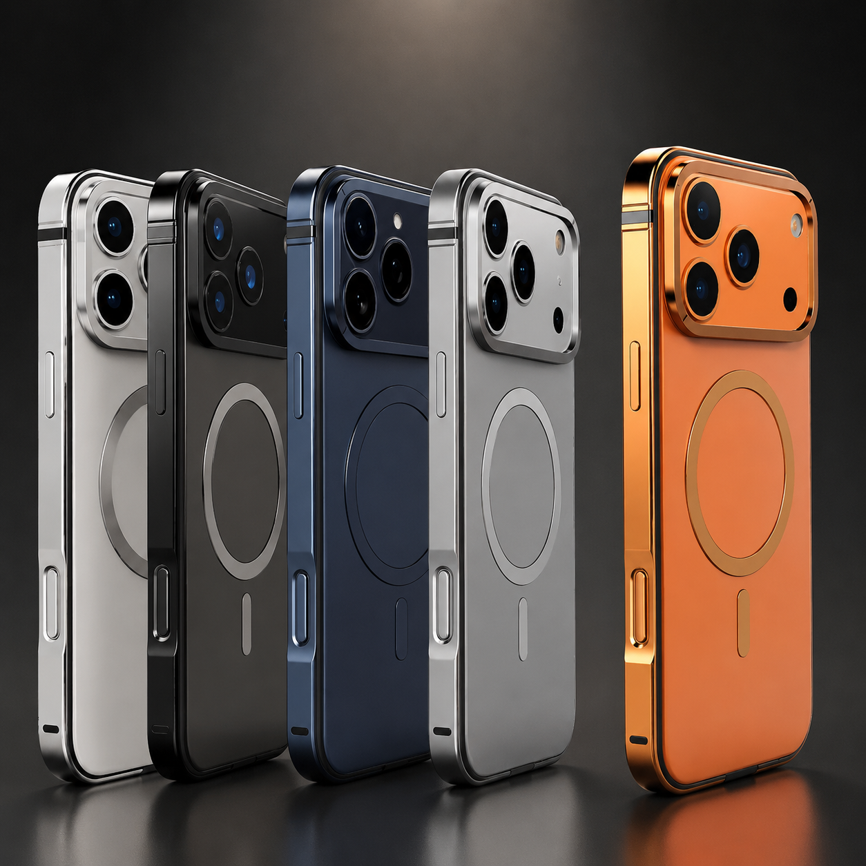Premium iPhone Case MagSafe Compatible Camera Lens Protection Shockproof Cover Aluminum Alloy Metal Frame Anti Drop Wireless Charging Design