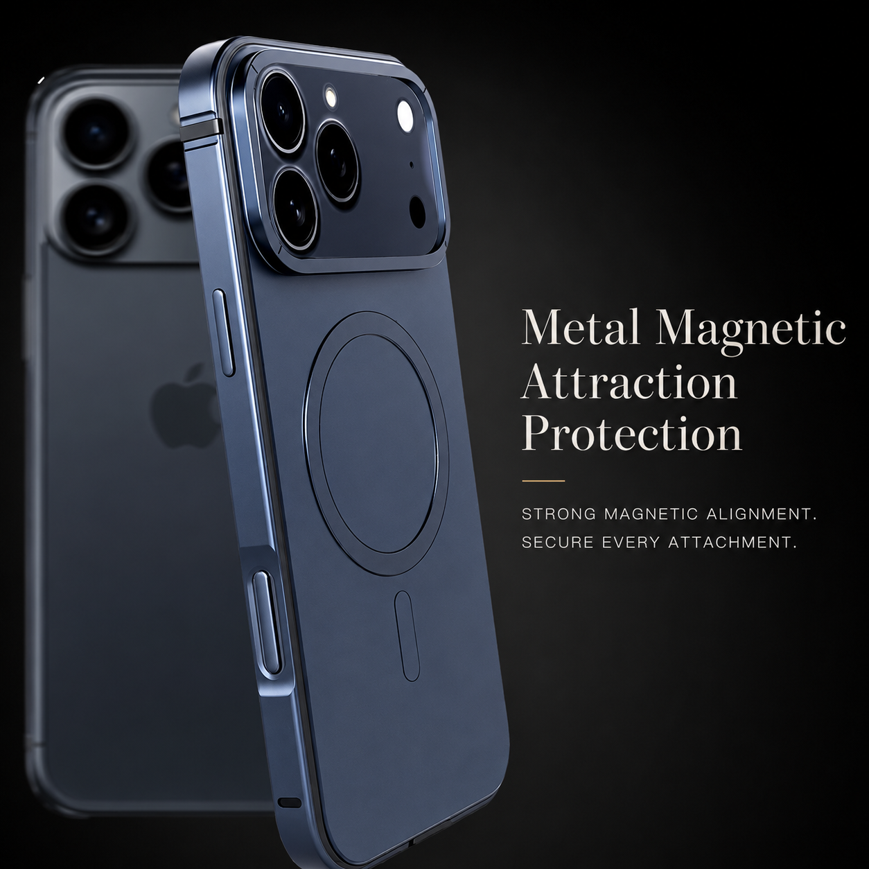 Premium iPhone Case MagSafe Compatible Camera Lens Protection Shockproof Cover Aluminum Alloy Metal Frame Anti Drop Wireless Charging Design