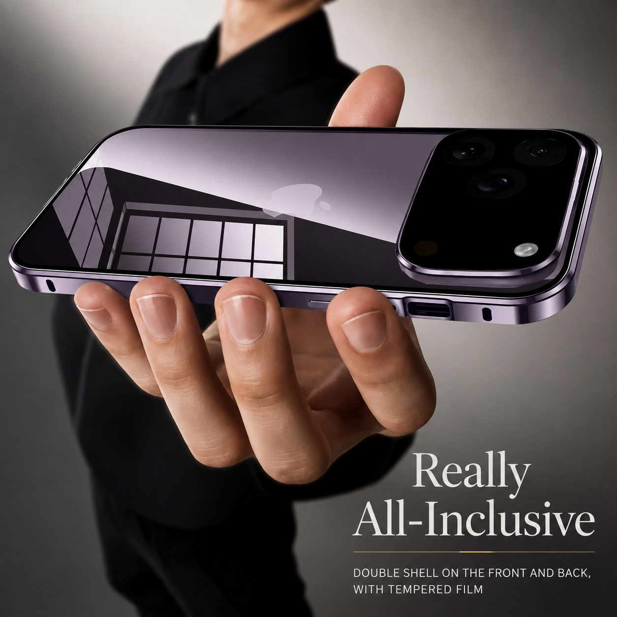 Premium iPhone Case MagSafe Compatible Camera Lens Protection Shockproof Cover Double Sided Magnetic Glass Aluminum Alloy Frame Full Protection Design