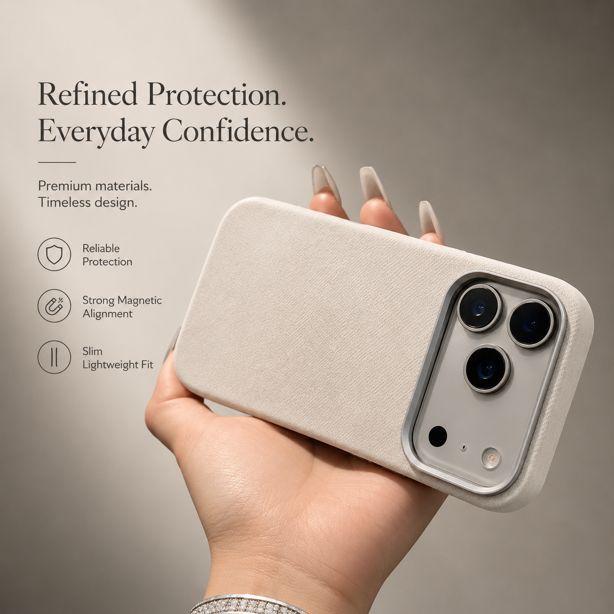 Premium iPhone Case MagSafe Compatible Camera Lens Protection Shockproof Cover Fiber Leather Magnetic Wireless Charging Anti Fingerprint Slim Design