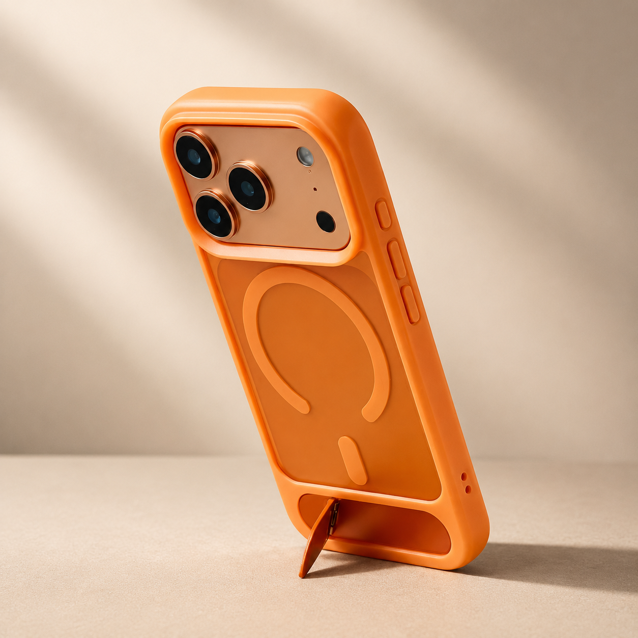 Premium iPhone Case MagSafe Compatible Camera Lens Protection Shockproof Cover Foldable Stand Holder Magnetic Wireless Charging Anti Fingerprint Design