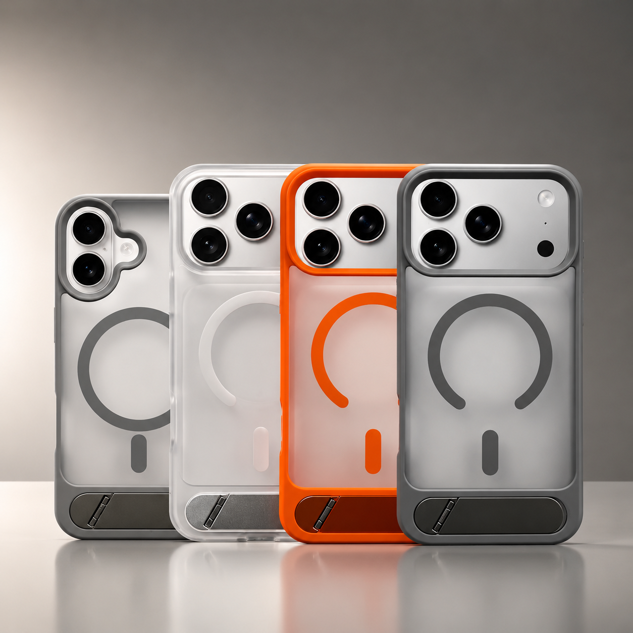Premium iPhone Case MagSafe Compatible Camera Lens Protection Shockproof Cover Foldable Stand Holder Magnetic Wireless Charging Anti Fingerprint Design
