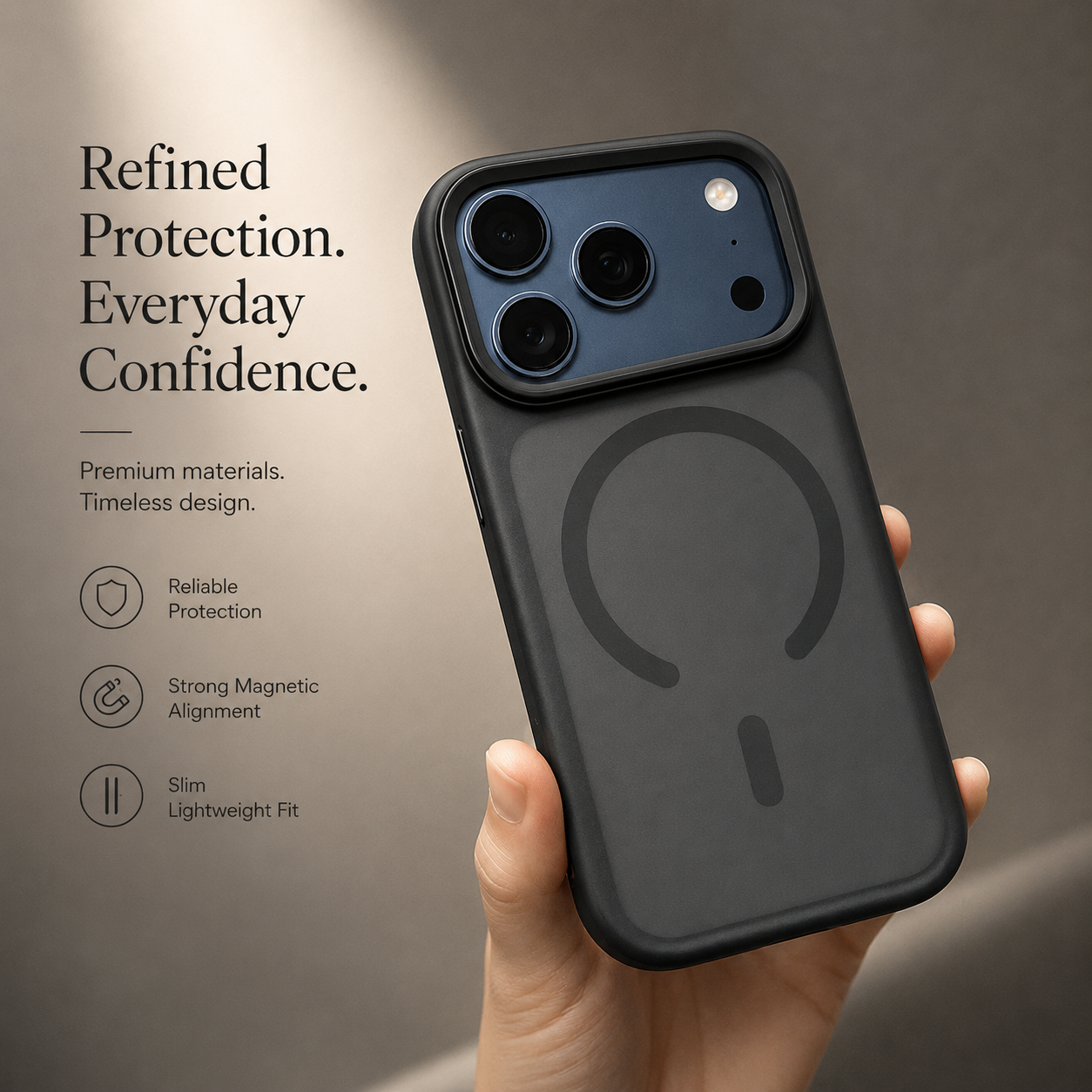Premium iPhone Case MagSafe Compatible Camera Lens Protection Shockproof Cover TPU PC Magnetic Wireless Charging Anti Fingerprint Matte Design