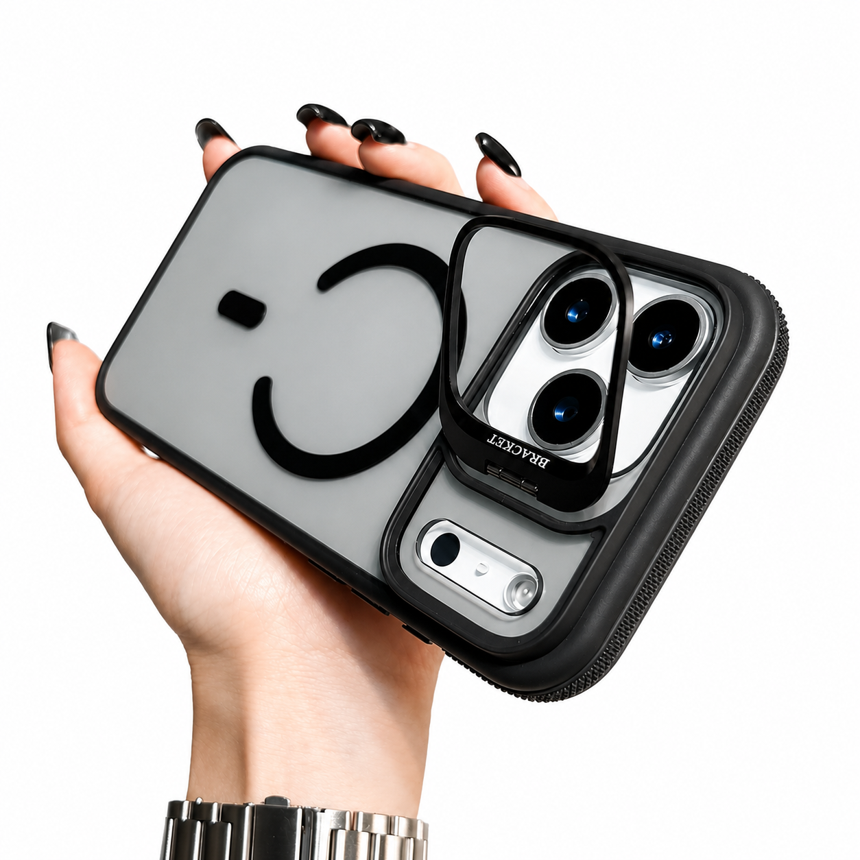 Premium iPhone Case MagSafe Compatible Camera Lens Protection Shockproof Cover Transparent Matte Magnetic Kickstand Wireless Charging Armor Design