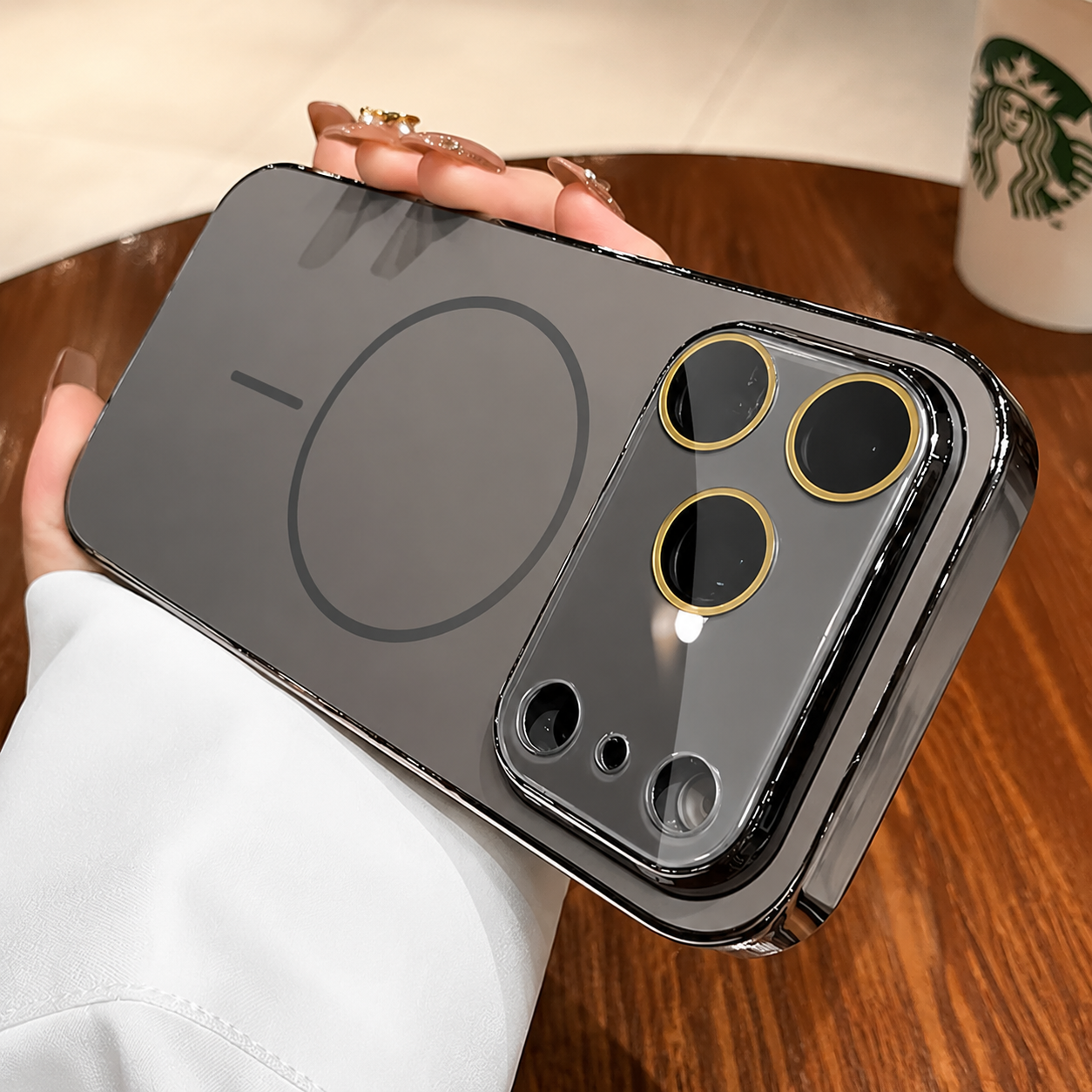 Premium iPhone Case MagSafe Compatible Camera Lens Protection Shockproof Hard PC Cover Tempered Glass Guard Anti Fingerprint Wireless Charging Design