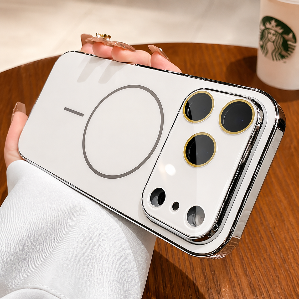 Premium iPhone Case MagSafe Compatible Camera Lens Protection Shockproof Hard PC Cover Tempered Glass Guard Anti Fingerprint Wireless Charging Design