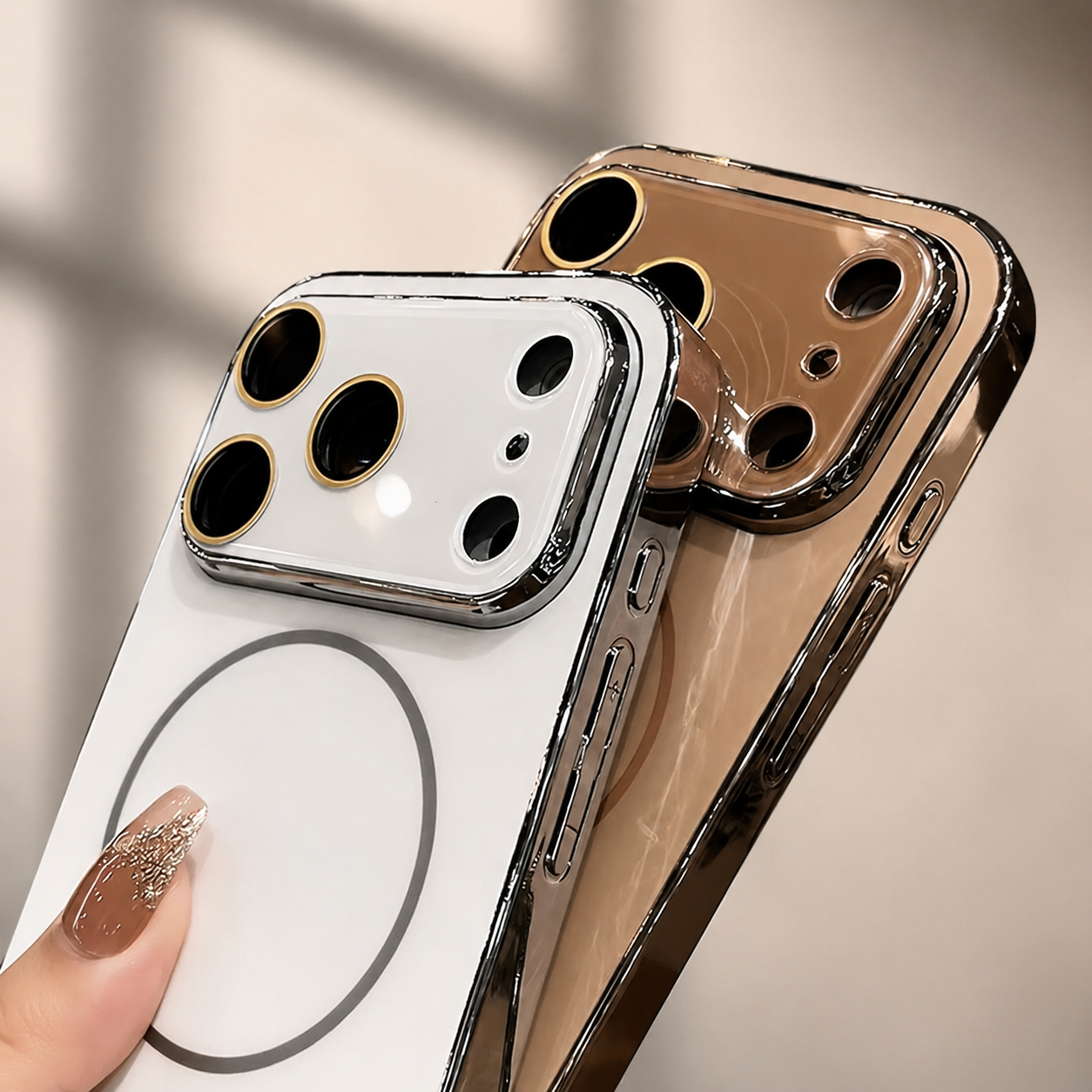 Premium iPhone Case MagSafe Compatible Camera Lens Protection Shockproof Hard PC Cover Tempered Glass Guard Anti Fingerprint Wireless Charging Design