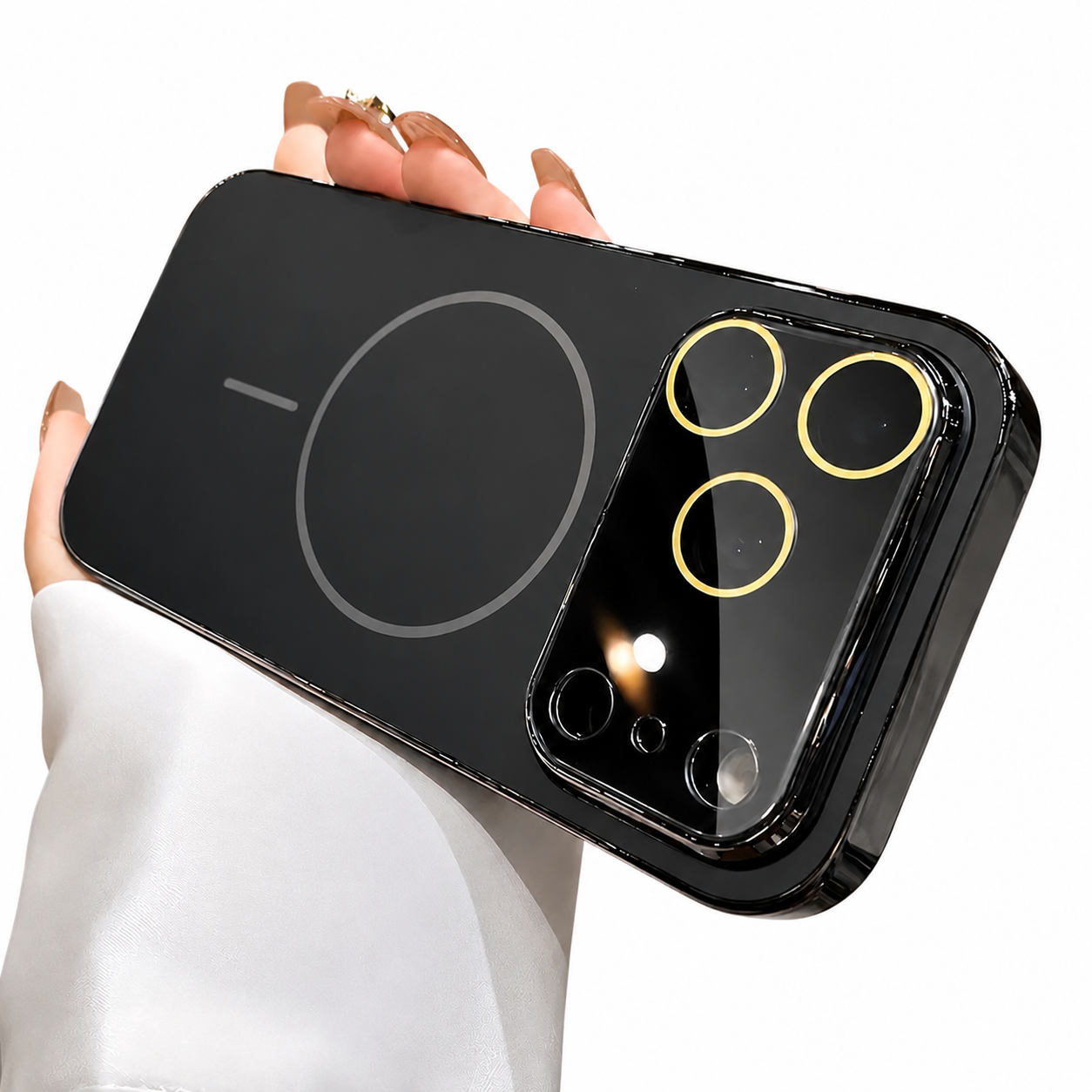 Premium iPhone Case MagSafe Compatible Camera Lens Protection Shockproof Hard PC Cover Tempered Glass Guard Anti Fingerprint Wireless Charging Design