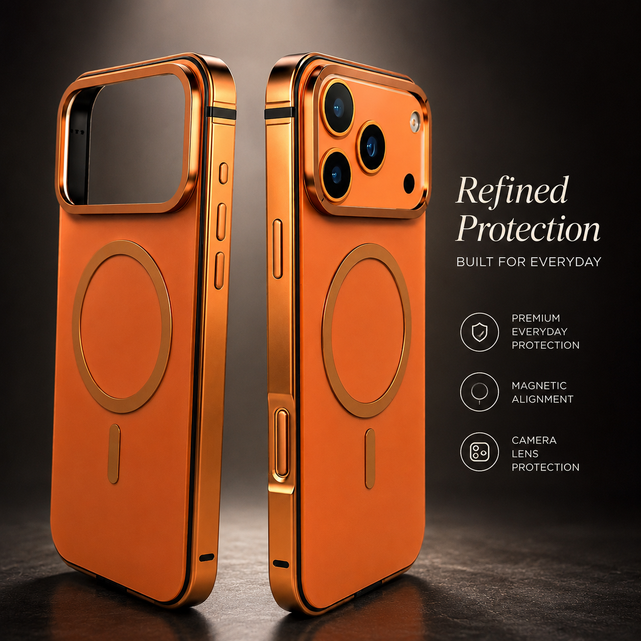 Premium iPhone Case MagSafe Compatible Camera Lens Protection Shockproof Protective Cover Aluminum Alloy Frame Magnetic Wireless Charging Metal Design