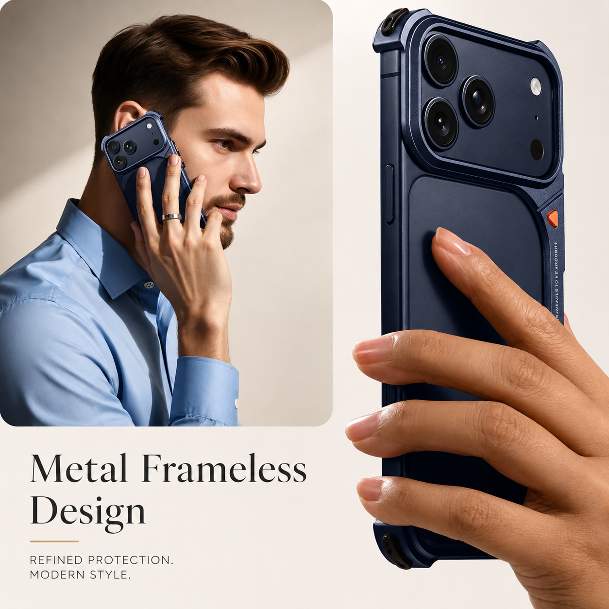 Premium iPhone Case MagSafe Compatible Camera Lens Protection Shockproof Protective Cover Aluminum Frame Wireless Charging Minimalist Metal Design