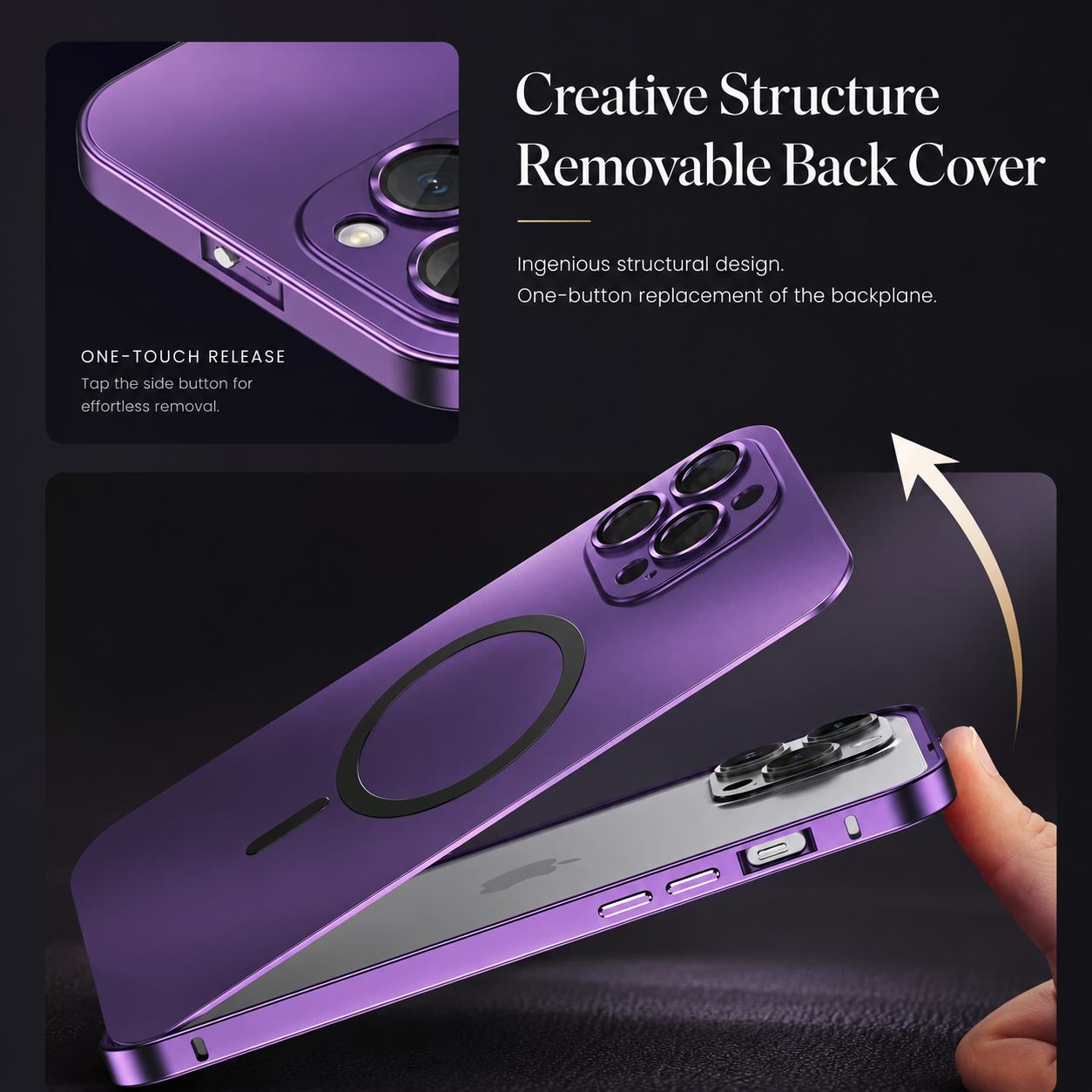 Premium iPhone Case MagSafe Compatible Camera Lens Protection Shockproof Protective Cover Aluminum Metal Frame Magnetic Wireless Charging Hard Back Design
