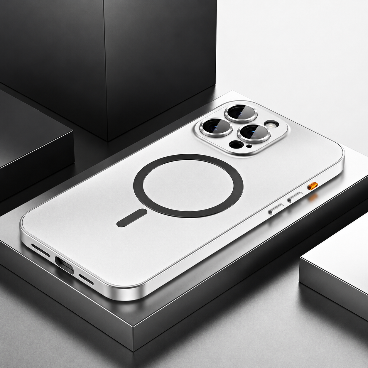 Premium iPhone Case MagSafe Compatible Camera Lens Protection Shockproof Protective Cover Aluminum Metal Frame Magnetic Wireless Charging Hard Back Design