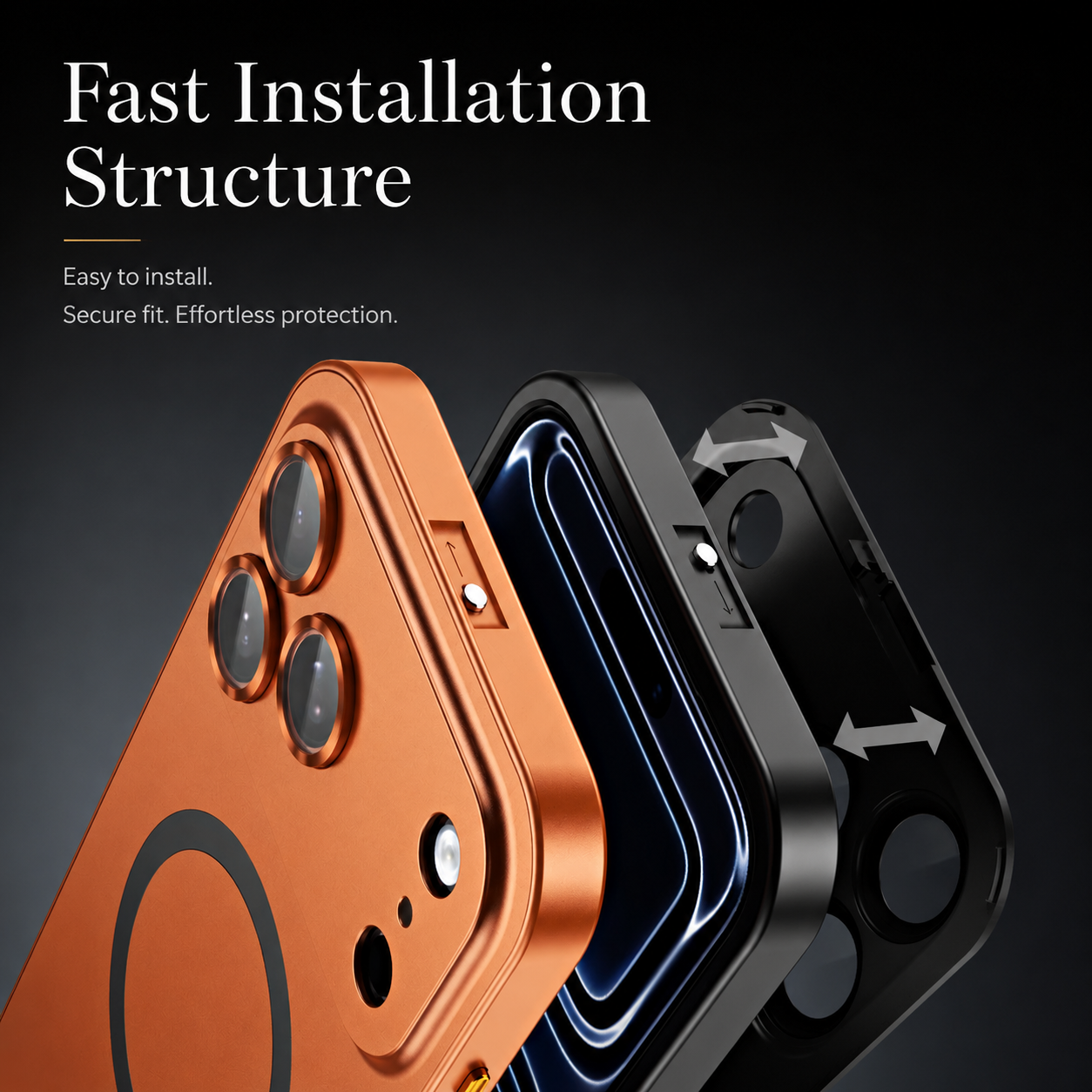 Premium iPhone Case MagSafe Compatible Camera Lens Protection Shockproof Protective Cover Aluminum Metal Frame Magnetic Wireless Charging Hard Back Design