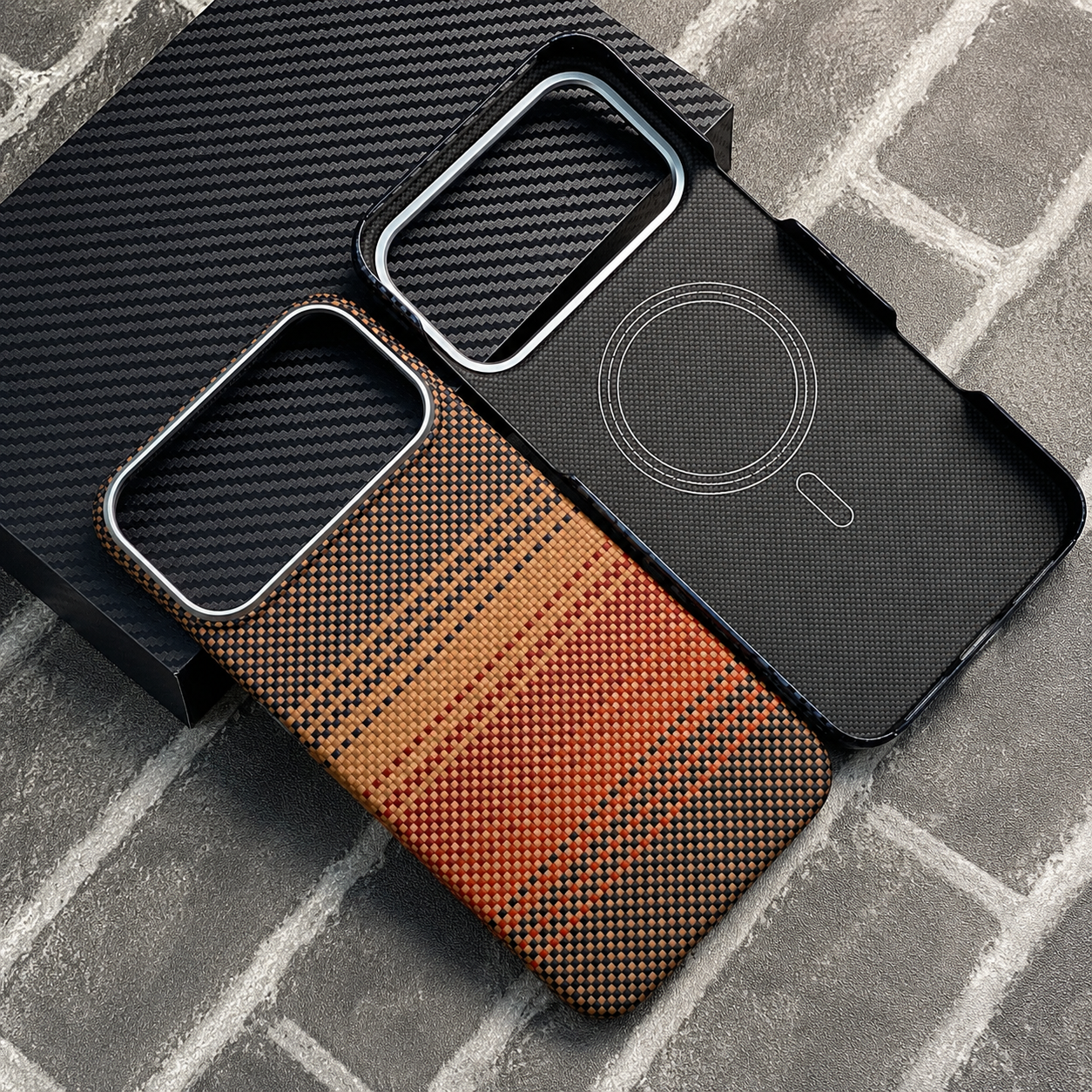 Premium iPhone Case MagSafe Compatible Camera Lens Protection Shockproof Protective Cover Aramid Fiber Carbon Fiber Ultra Thin Full Coverage Design