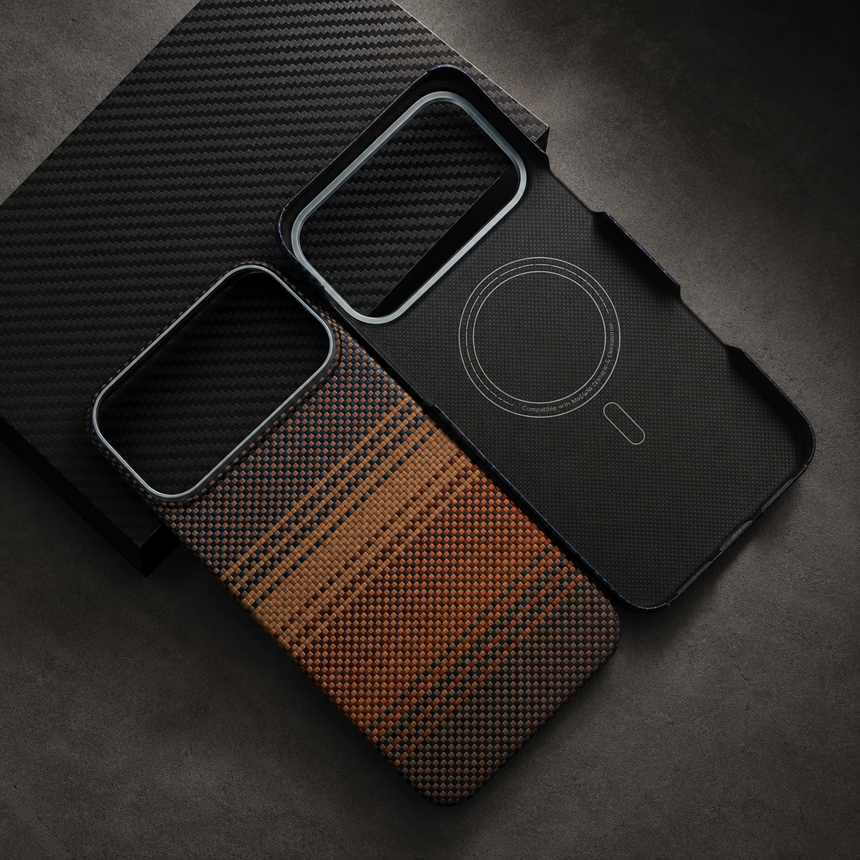 Premium iPhone Case MagSafe Compatible Camera Lens Protection Shockproof Protective Cover Aramid Fiber Carbon Fiber Waterproof Full Coverage Design