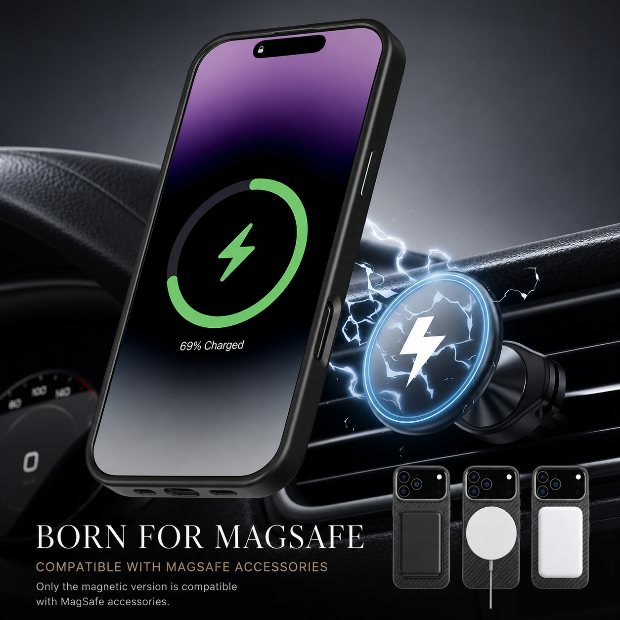 Premium iPhone Case MagSafe Compatible Camera Lens Protection Shockproof Protective Cover Aramid Fiber Magnetic Wireless Charging Full Coverage Design