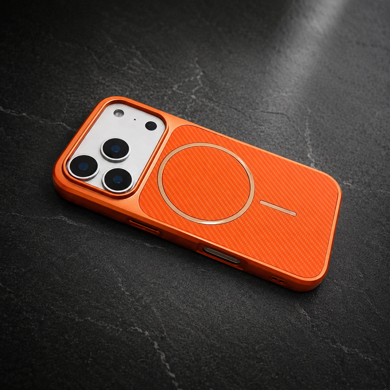Premium iPhone Case MagSafe Compatible Camera Lens Protection Shockproof Protective Cover Carbon Fiber Wireless Charging Scratch Resistant Design
