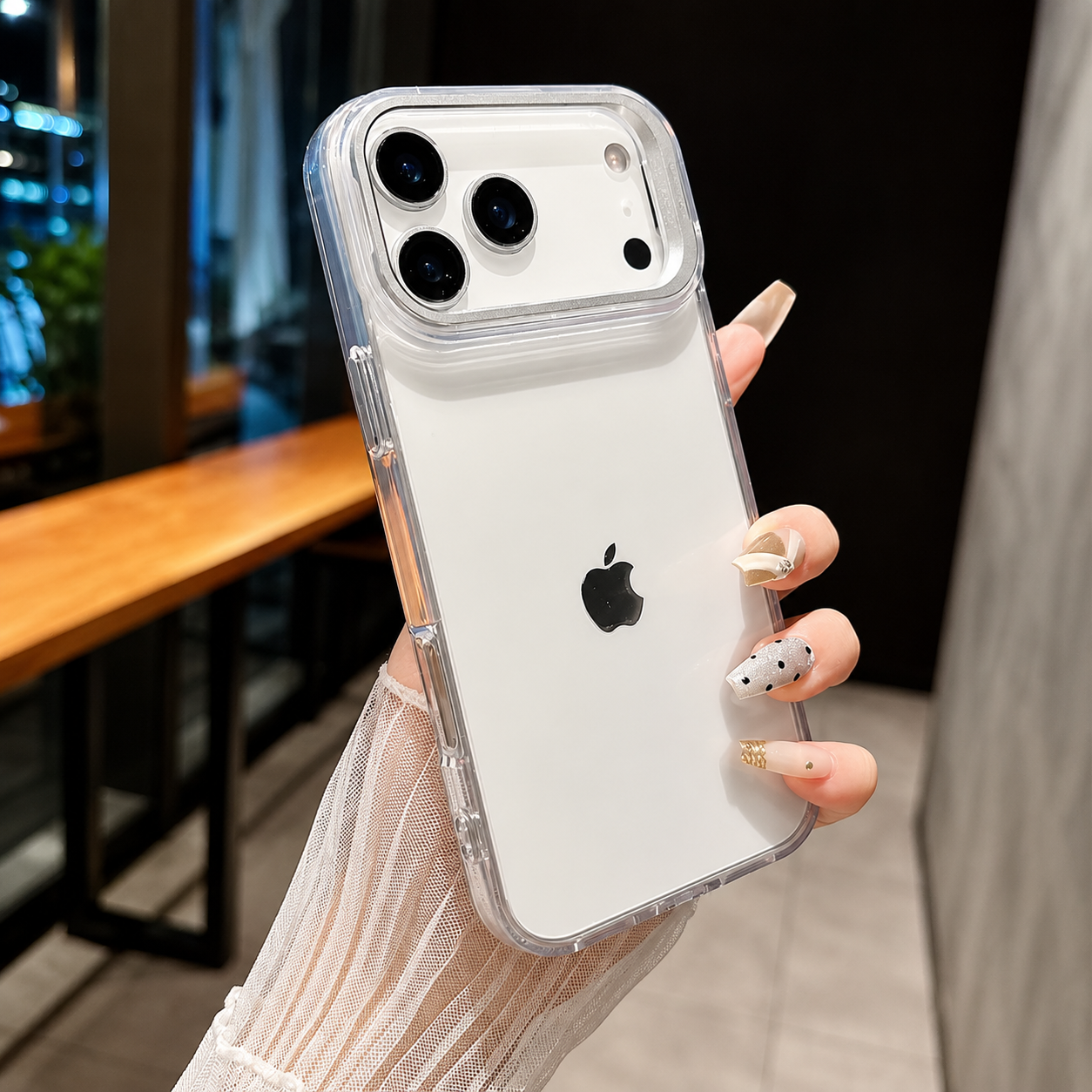 Premium iPhone Case MagSafe Compatible Camera Lens Protection Shockproof Protective Cover Crystal Clear Hard PC Magnetic Stand Design