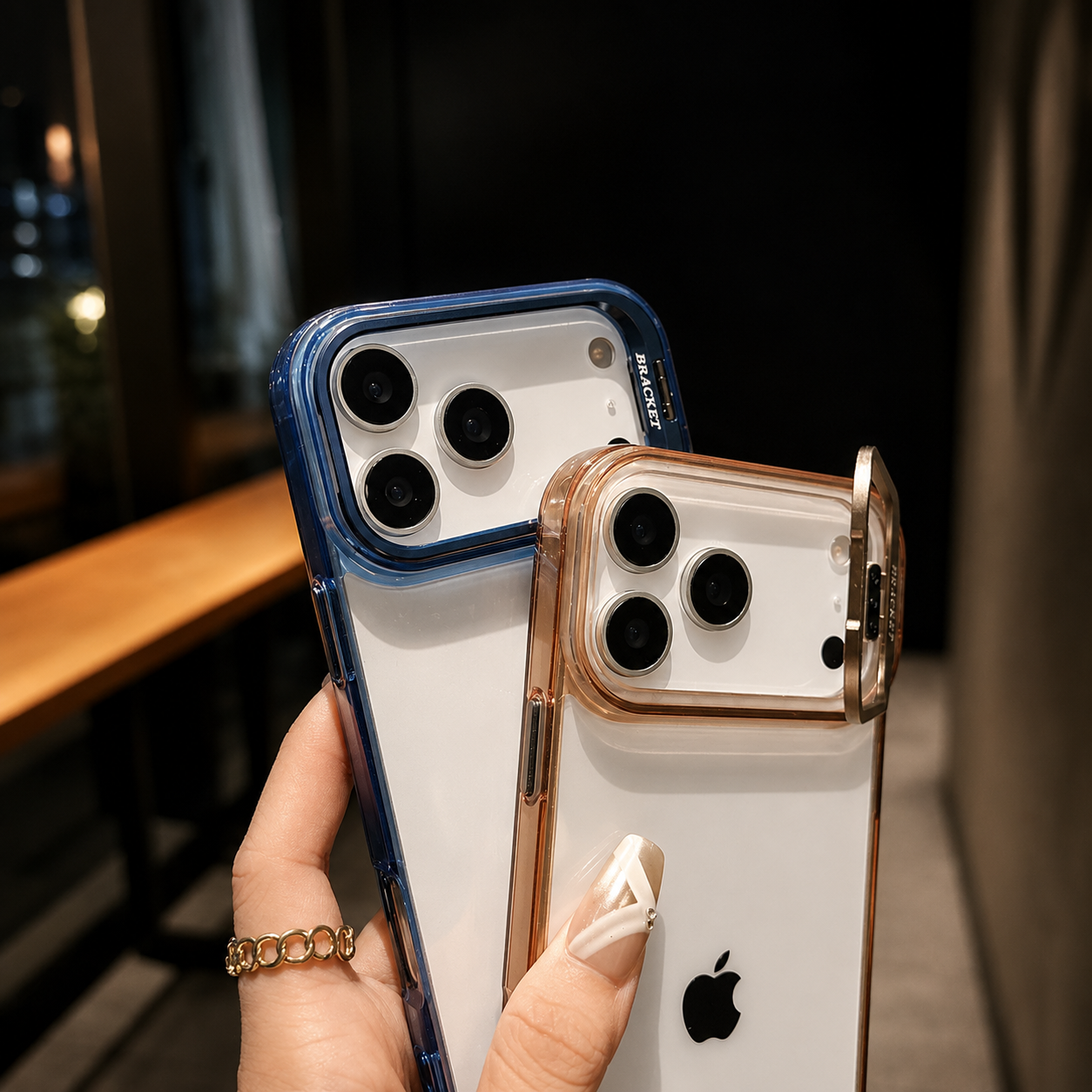 Premium iPhone Case MagSafe Compatible Camera Lens Protection Shockproof Protective Cover Crystal Clear Hard PC Magnetic Stand Design