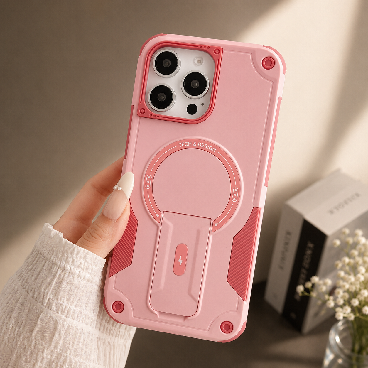 Premium iPhone Case MagSafe Compatible Camera Lens Protection Shockproof Protective Cover Kickstand Magnetic Wireless Charging Dual Layer Rugged Design