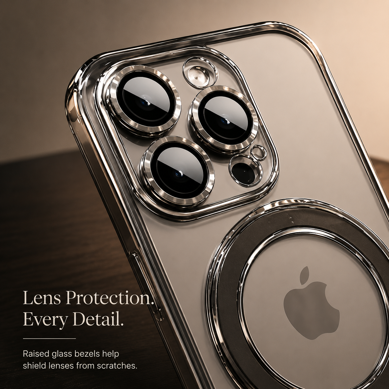 Premium iPhone Case MagSafe Compatible Camera Lens Protection Shockproof Protective Cover Magnetic Stand Anti Fingerprint Clear Acrylic Design