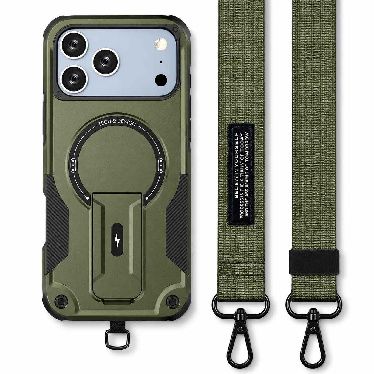 Premium iPhone Case MagSafe Compatible Camera Lens Protection Shockproof Protective Cover Magnetic Stand PC TPU Armor Anti Slip Design