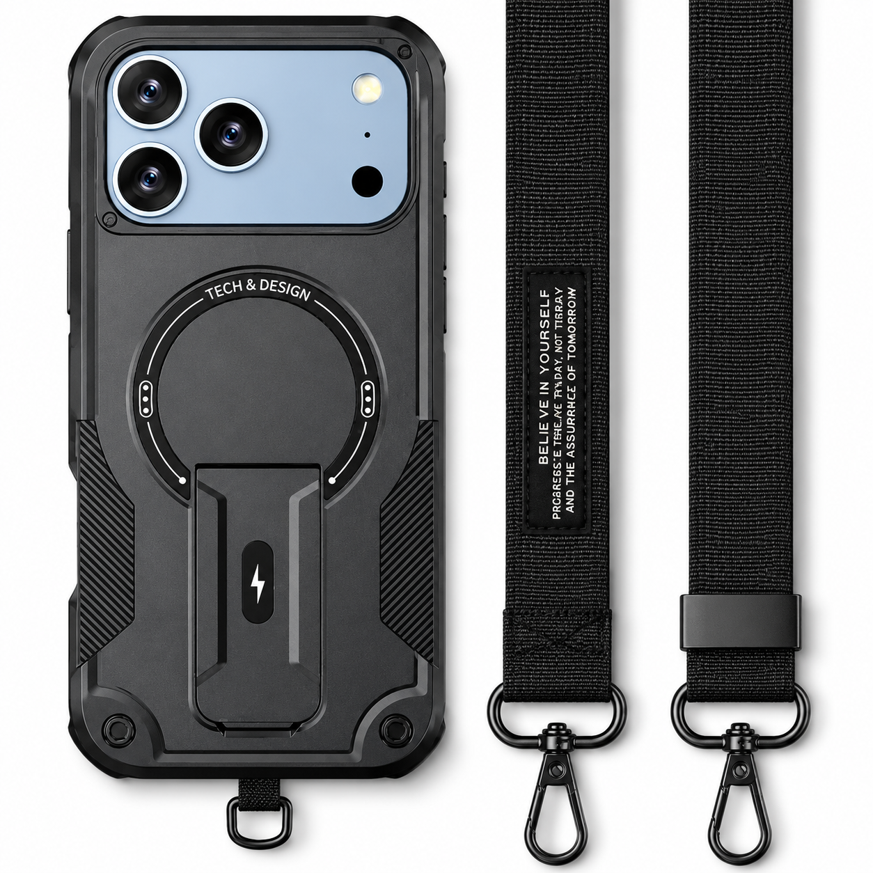 Premium iPhone Case MagSafe Compatible Camera Lens Protection Shockproof Protective Cover Magnetic Stand PC TPU Armor Anti Slip Design