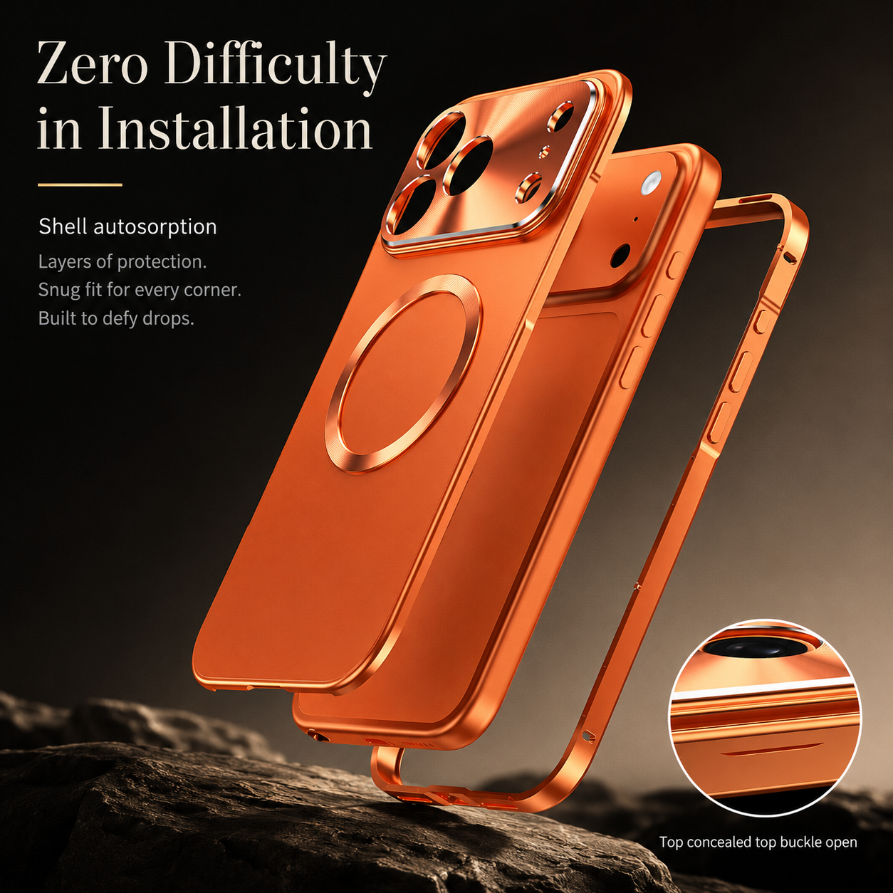 Premium iPhone Case MagSafe Compatible Camera Lens Protection Shockproof Protective Cover Magnetic Wireless Charging Aluminum Alloy Frame Frosted Back