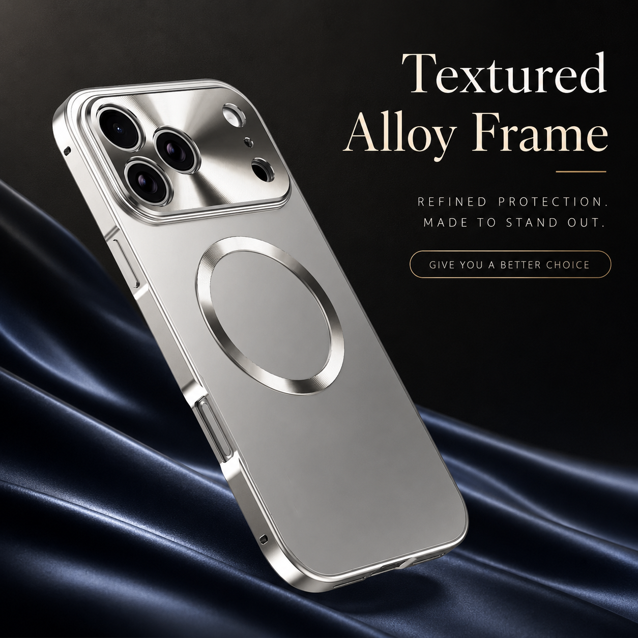 Premium iPhone Case MagSafe Compatible Camera Lens Protection Shockproof Protective Cover Magnetic Wireless Charging Aluminum Alloy Frame Frosted Back