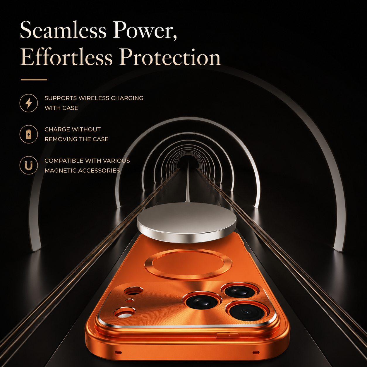 Premium iPhone Case MagSafe Compatible Camera Lens Protection Shockproof Protective Cover Magnetic Wireless Charging Aluminum Alloy Frame Frosted Back