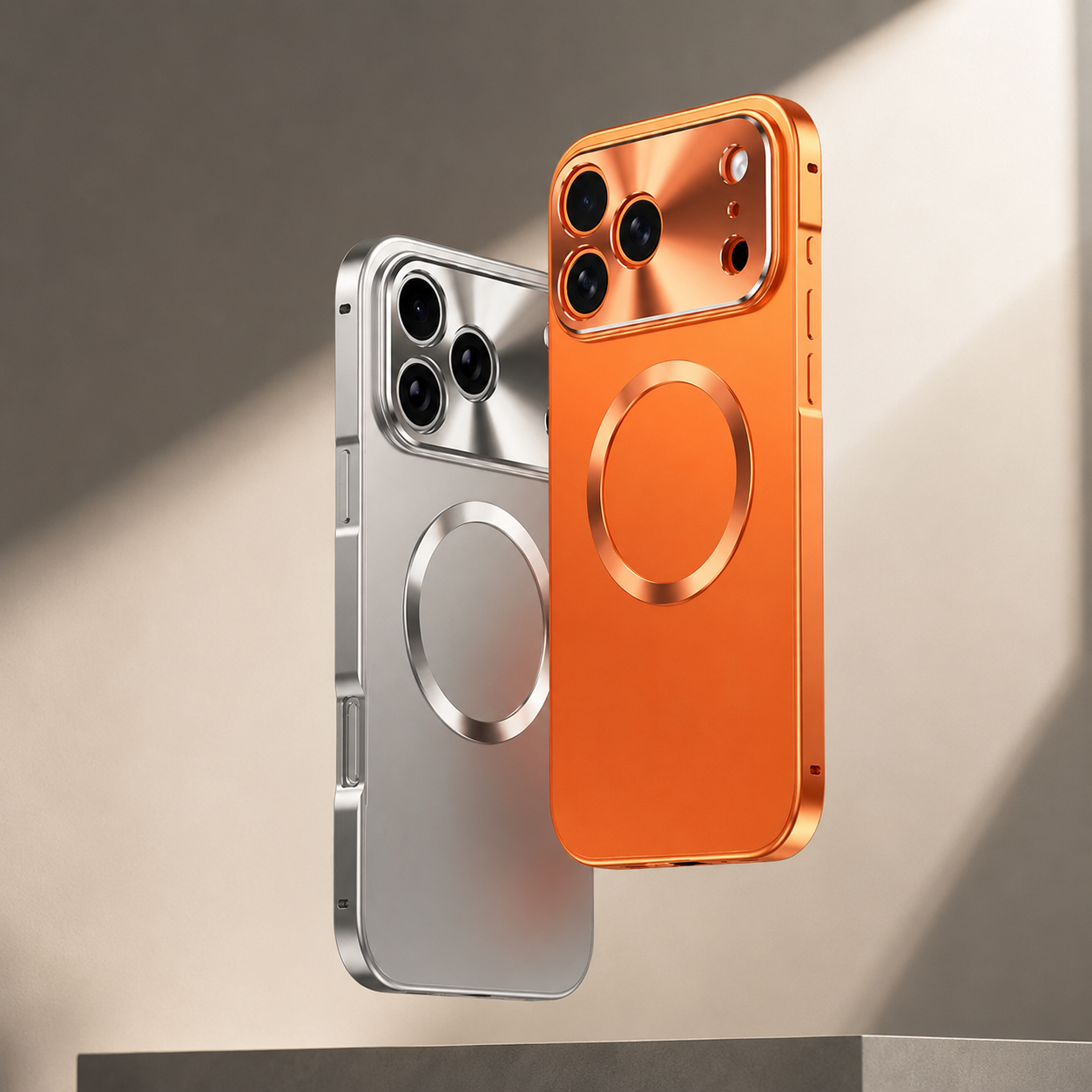 Premium iPhone Case MagSafe Compatible Camera Lens Protection Shockproof Protective Cover Magnetic Wireless Charging Aluminum Frame Frosted Back