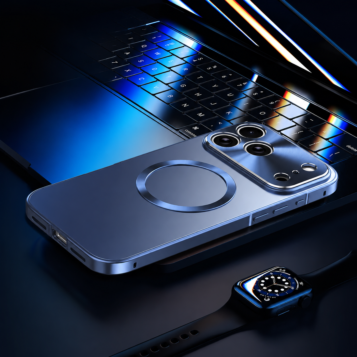 Premium iPhone Case MagSafe Compatible Camera Lens Protection Shockproof Protective Cover Magnetic Wireless Charging Aluminum Frame Frosted Back